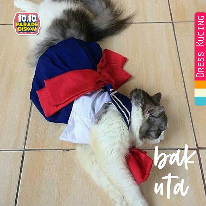 Dress sailormoon untuk kucing dan anjing / baju kucing lucu size S M L XL / baju kucing model baru