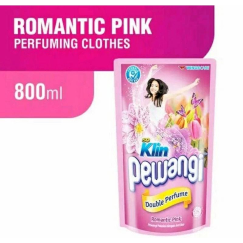 soklin pewangi double perfume romantic pink 800ml