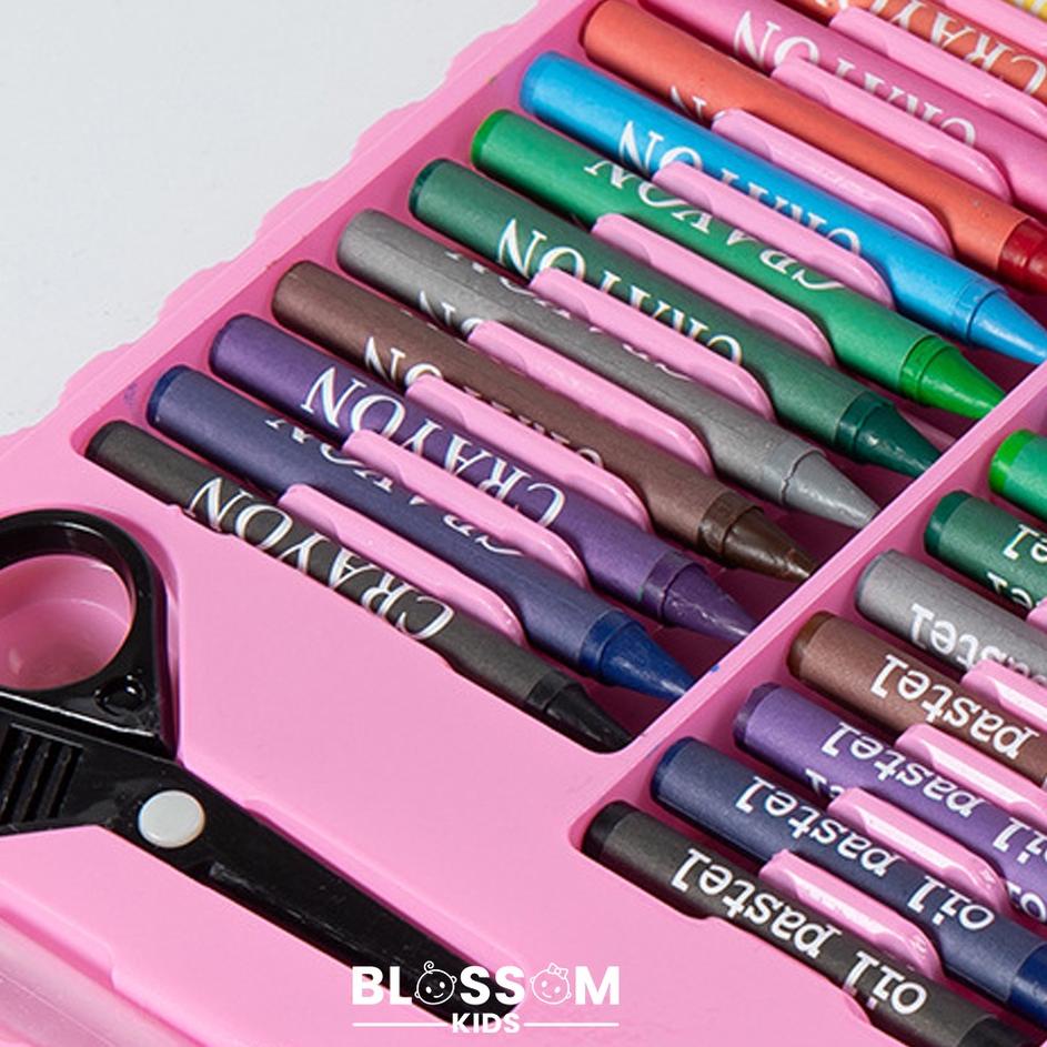 

[PRODUK 06SHI] Crayon Anak Set Koper 86Pcs In 1 Krayon Mewarnai Anak - Blossom Kids LFG