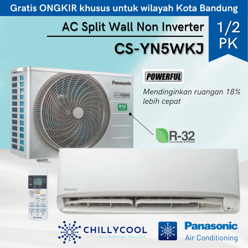 PANASONIC 1/2PK 3/4PK 1PK 1.5PK 2PK 2.5PK AC Split Standard Non Inverter CS YN5WKJ YN7WKJ YN9WKJ YN1