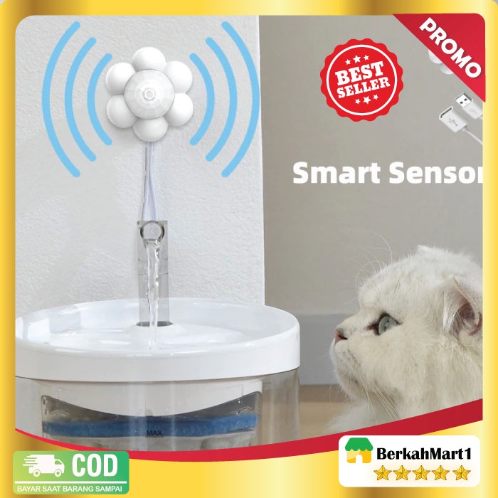 Motion Sensor Dispenser Minum Hewan Cat Water Fountain Radar - WF061 - White