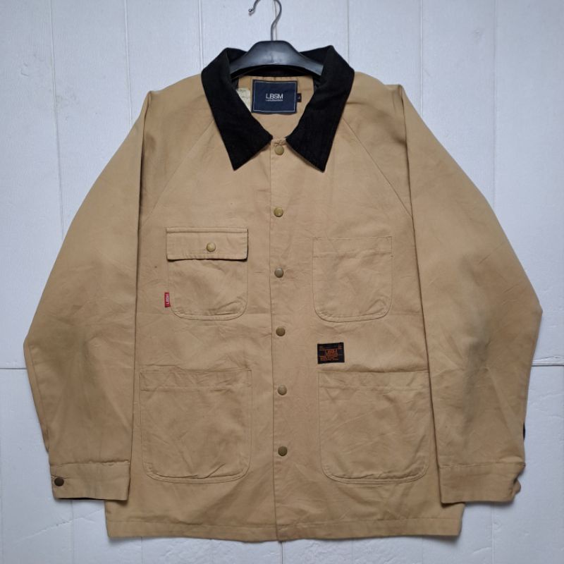 JAKET CHORE BY LUCKY BLUE SMITH (LBSM) CHORE JACKET IN KHAKI SIZE L