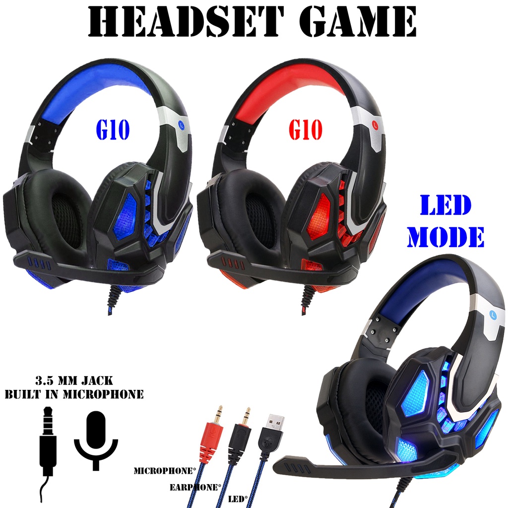TERBARU Headset Gaming RX01 X4 SY830MV SY850 G10 LED Headset Game Earphone Headphone Gaming Over Ear