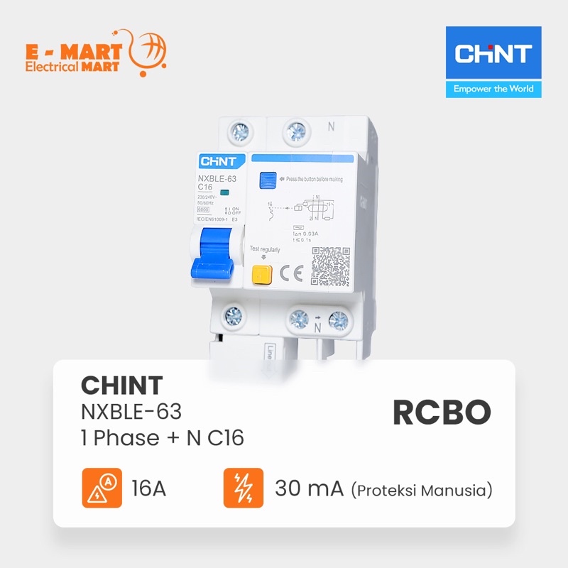 Jual Chint Rcbo Rccb Elcb Nxble P Phase A A Ma Proteksi