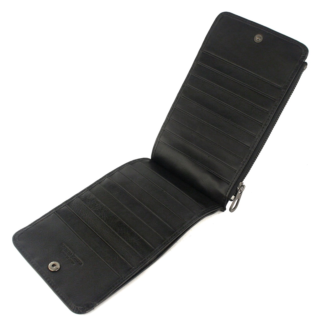 TOKOKOE - Dompet Pria Bahan Kulit Sapi Asli Model Panjang Premium - Sulam Kulit Import Black