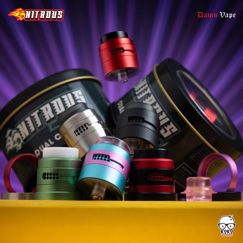 NITROUS RDA DUAL CAP ONLY AUTHENTIC BY DAMN VAPE X KOKO SARANG