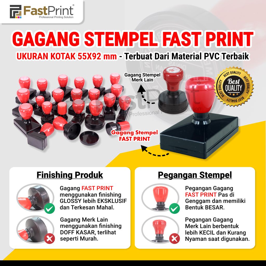 Gagang Stempel Flash Warna Ukuran Kotak 5592 55X92mm