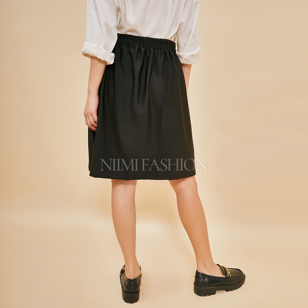NIMI - 767 Midi Skirt Rok Mini Korea Rok Pendek Scuba Wanita kekinian