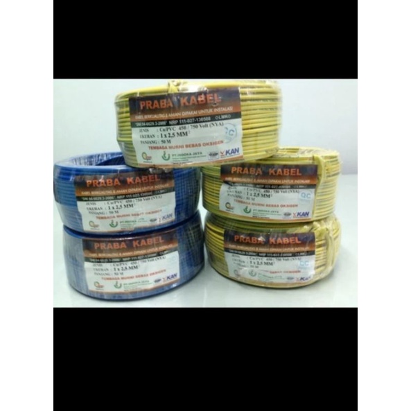kabel listrik tunggal praba nya 1×2,5mm meteran