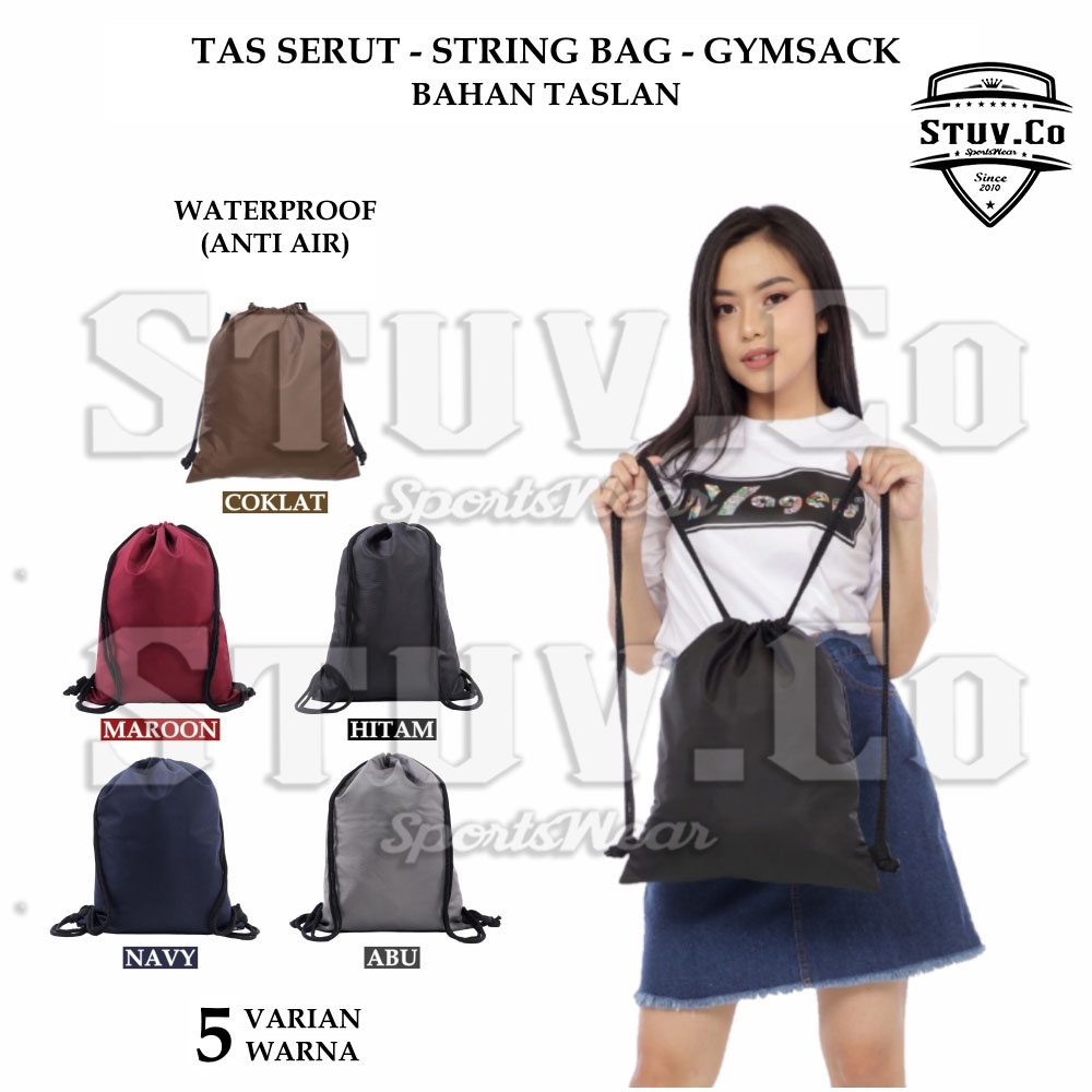 TAS SERUT POLOS WATERPROOF ANTI AIR PRIA WANITA SEHARI HARI