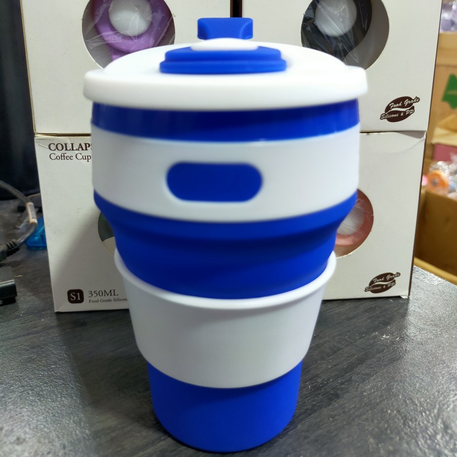 Gelas Silikon Coffe Cup Gelas Lipat Silikon 350Ml BPA FREE