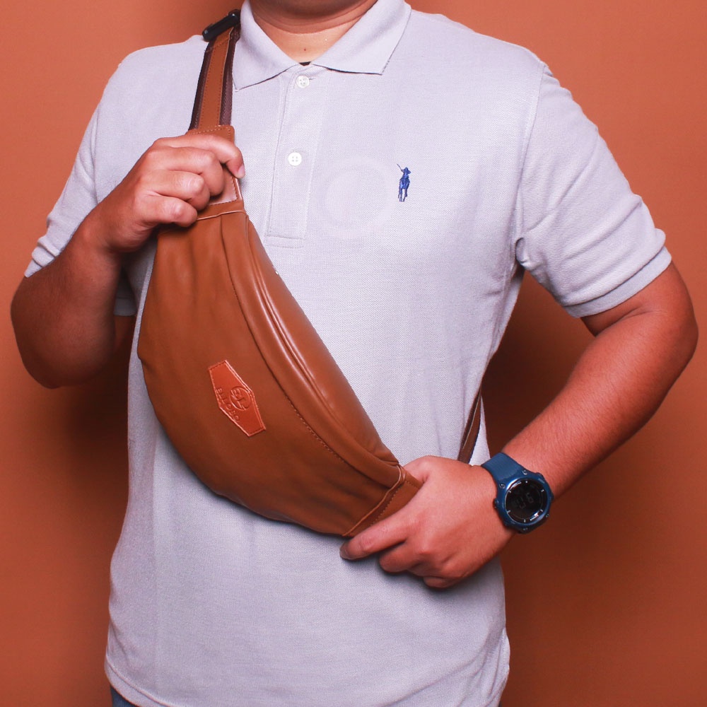 Waistbag Multifungsi Tebal Kualitas Import Tas Selempang Pria Ewl02 Pu Leather Produk Premium Cod