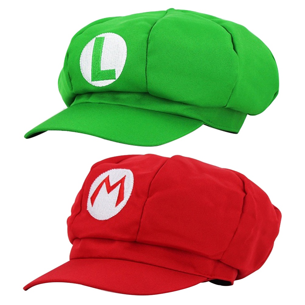 Topi Bentuk Octagonal Desain Super Mario Bros Luigi Untuk Cosplay