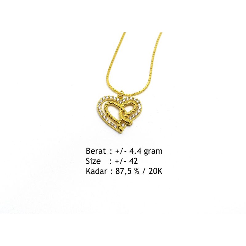 Kalung liontin hati permata 875