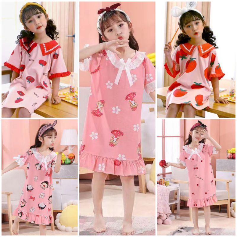 DASTER RENDA IMPORT ANAK | DRESS IMPORT ANAK USIA 3-13TAHUN | DRESS ANAK KATUN IMPORT C19-A