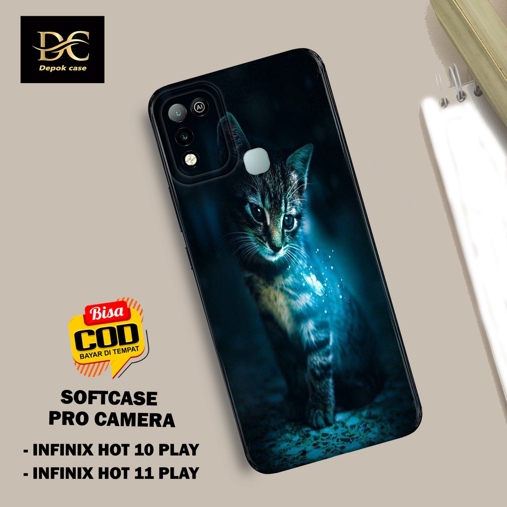 Case Infinix Hot 10 Play / Infinix Hot 11 Play Terbaru - Fhasion Case KUCING - Casing Hp Infinix Hot