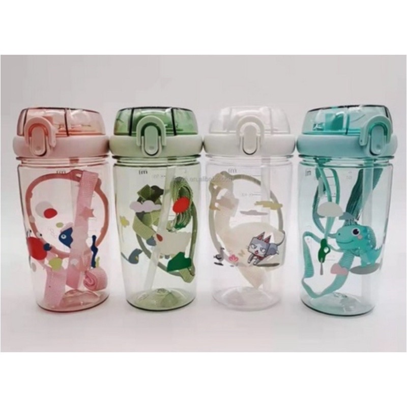 BOTOL MINUM ANAK SELIYA KARAKTER HEWAN FREE SEDOTAN DAN TALI BPA FREE