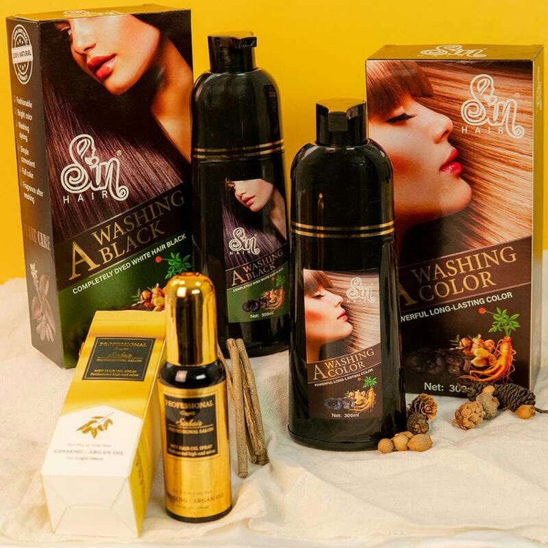 SINHAIR shampo pewarna, penutup uban, paling ampuh ORIGINAL dari jepang