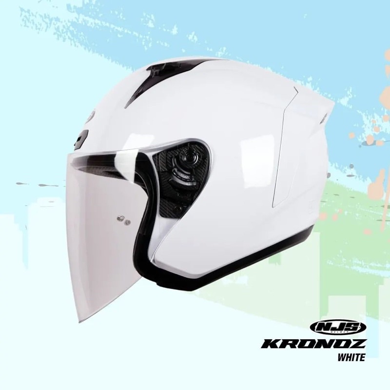 NJS KRONOZ WHITE HELM HALF FACE-1