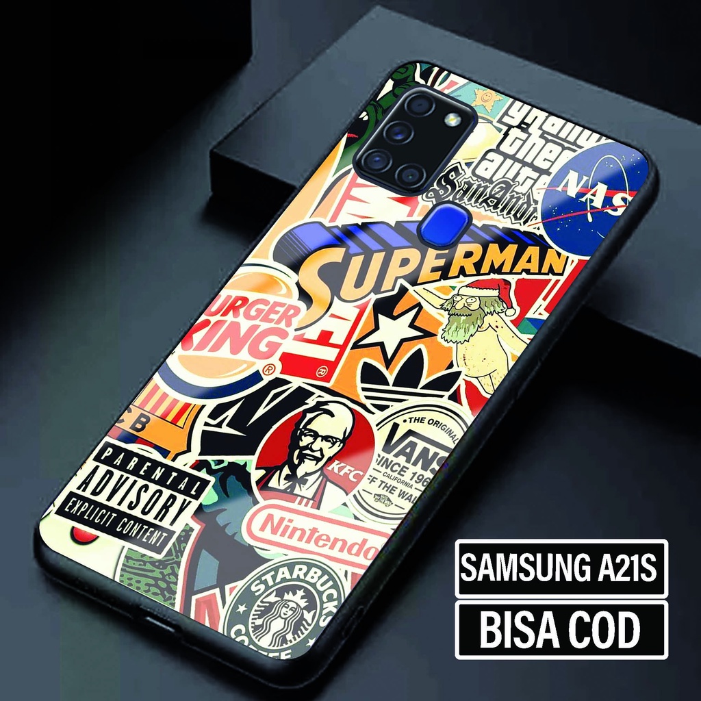Hardcase Glossy Samsung A21S [ SprmnKfc ] - Softcase Glossy Samsung A21S - Softcase Dove Samsung A21