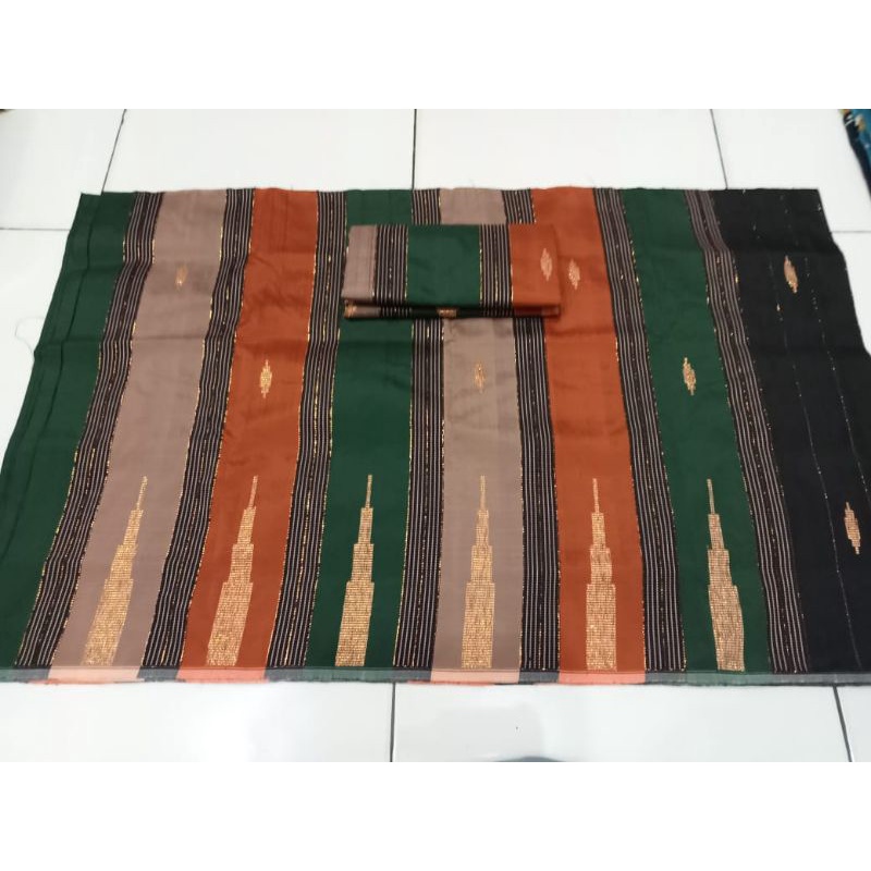 Kain sarung tenun lipa sabbe bugis asli sengkang makassar sutera termurah terjangkau warna jingga or