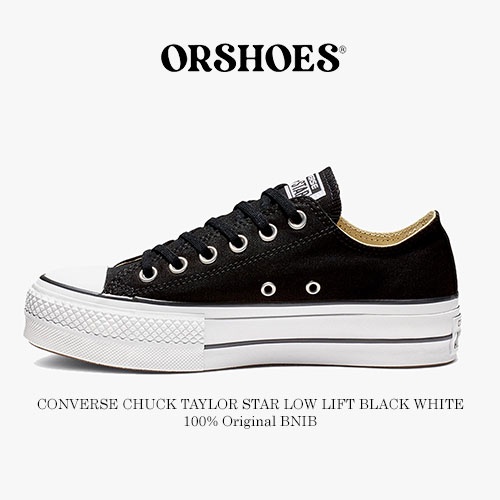CONVERSE CHUCK TAYLOR ALL STAR LOW LIFT BLACK WHITE PLATFORM - 560250c