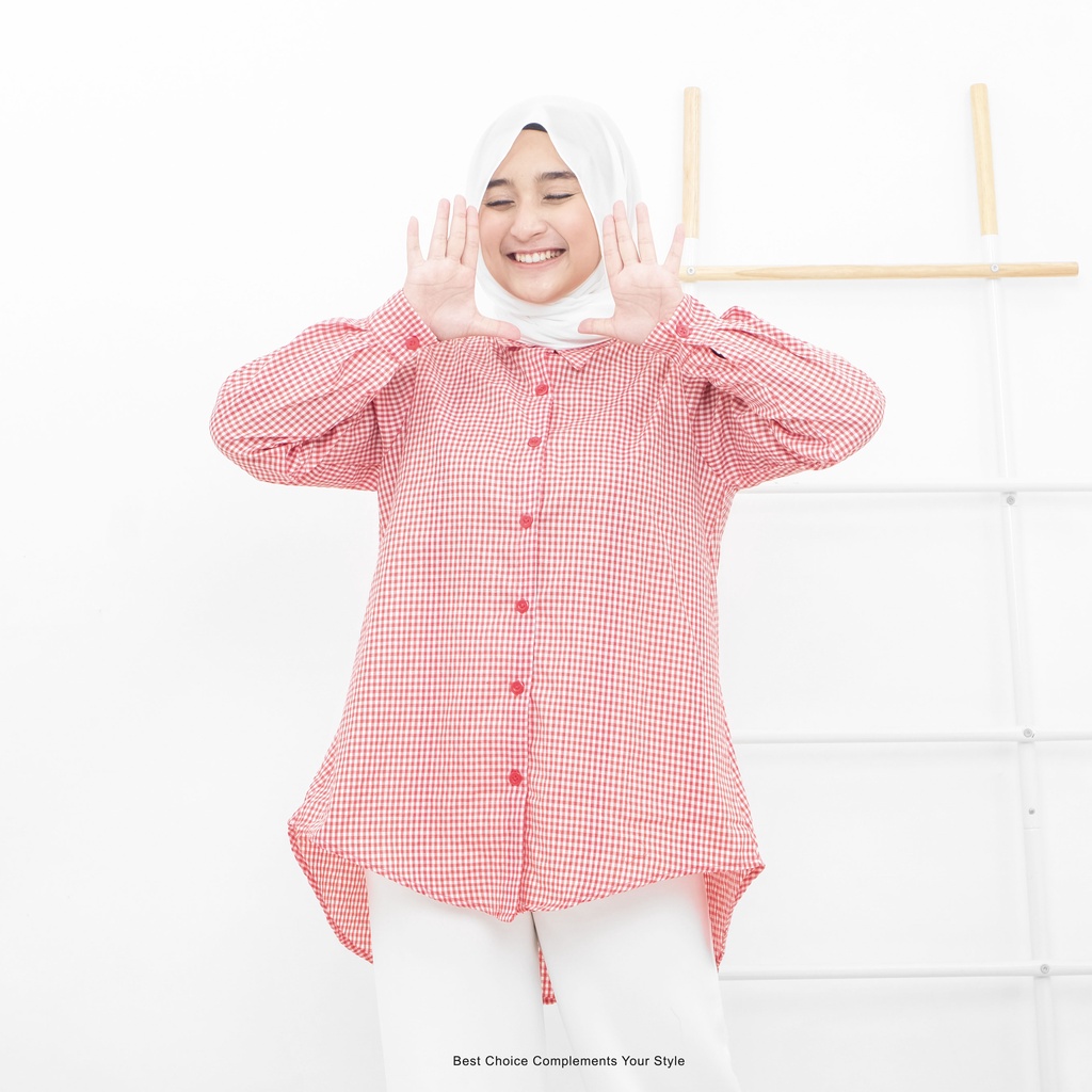 Kemeja Scuare Basic Atasan Wanita Bahan Katun Shirt Polos by Mahyra