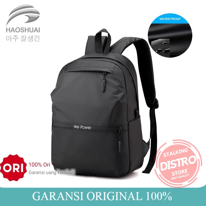 Tas Ransel Pria HAOSHUAI 3411 Tas Backpack Korea Tas Pria Waterproof Tas Laptop Pria