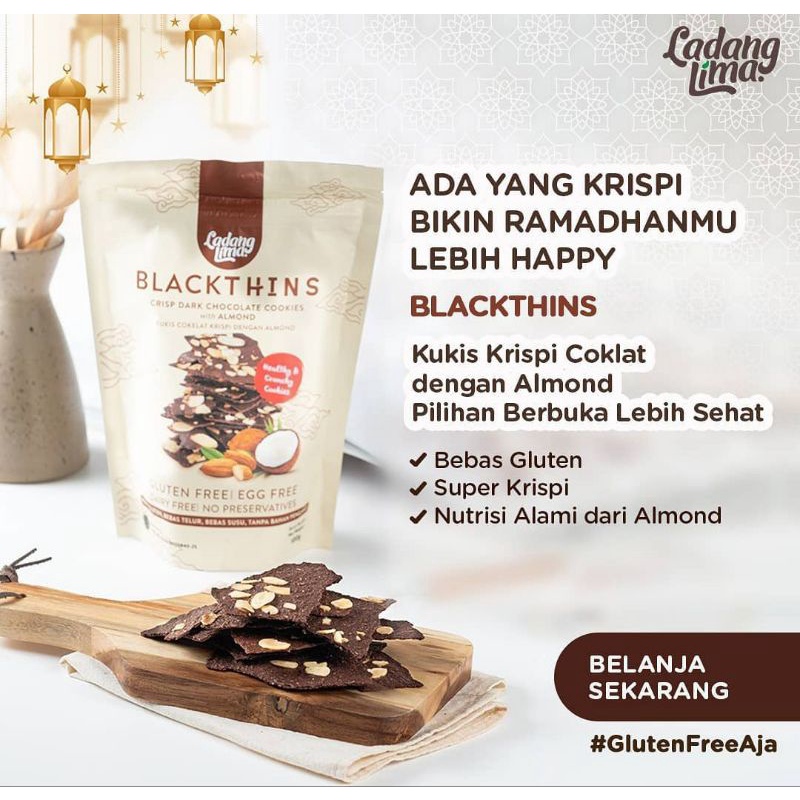 Ladang Lima - BLACKTHINS Healty Cookies With Flax Seed &amp; Coconut Sugar 100 g