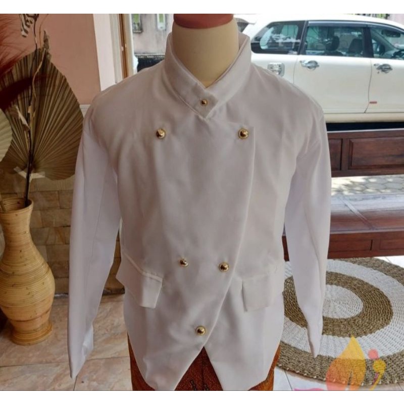 Beskap Solo Warna Putih ~ Bahan Tesa Halus dan Tebal