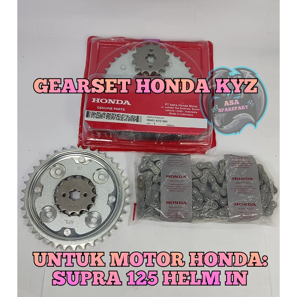 GEAR SET KYZ ASLI ORIGINAL Motor HONDA SUPRA 125 HELM IN Karbu , Supra x 125 Helm In FI / Injeksi GI