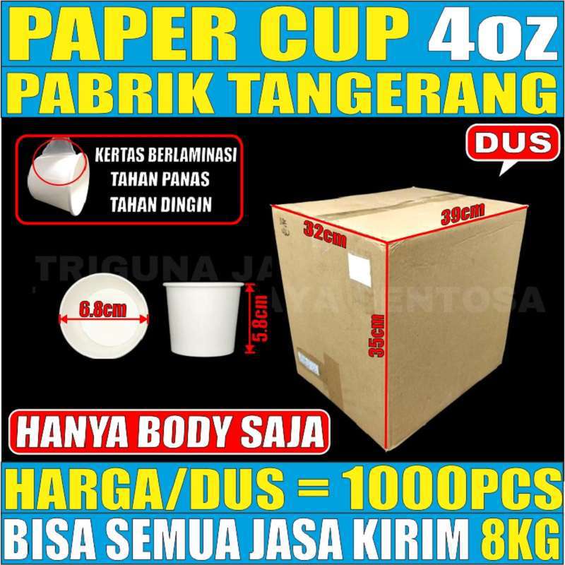 Paper Cup 4oz Gelas Kertas  Dus Semua Jasa Kirim Ekspedisi Ice Cream Eskrim Es Krim 4 Oz Murah