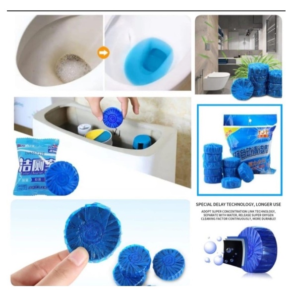 Sibiru Ocean Tablet Biru Pembersih Toilet Karbol Sibiru Penyegar Kloset Bau Cleaner Anti Jamur WC