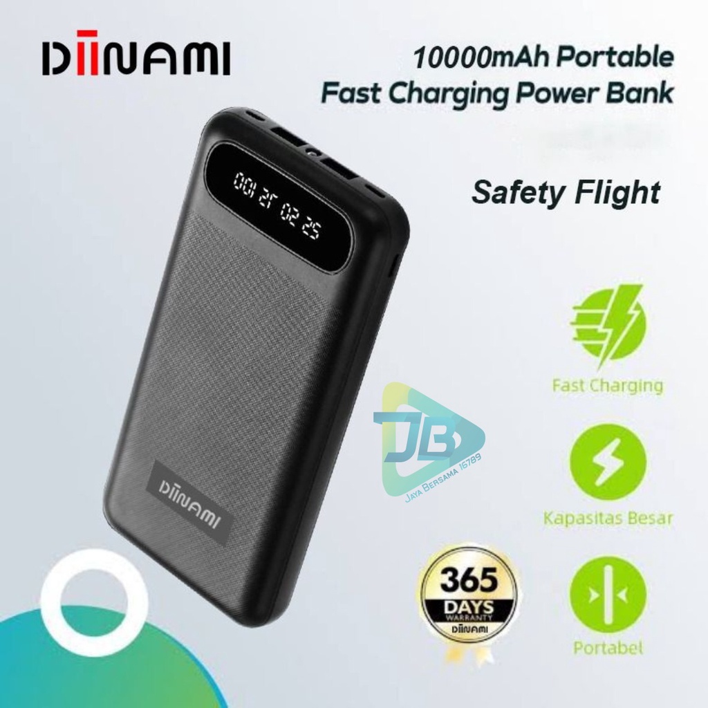 PowerBank DIINAMI  10000mah A89 2.1A Dual Input Port Type C &amp; Micro USB Original Fast Charging Real Capacity GARANSI 1 TAHUN JB5619