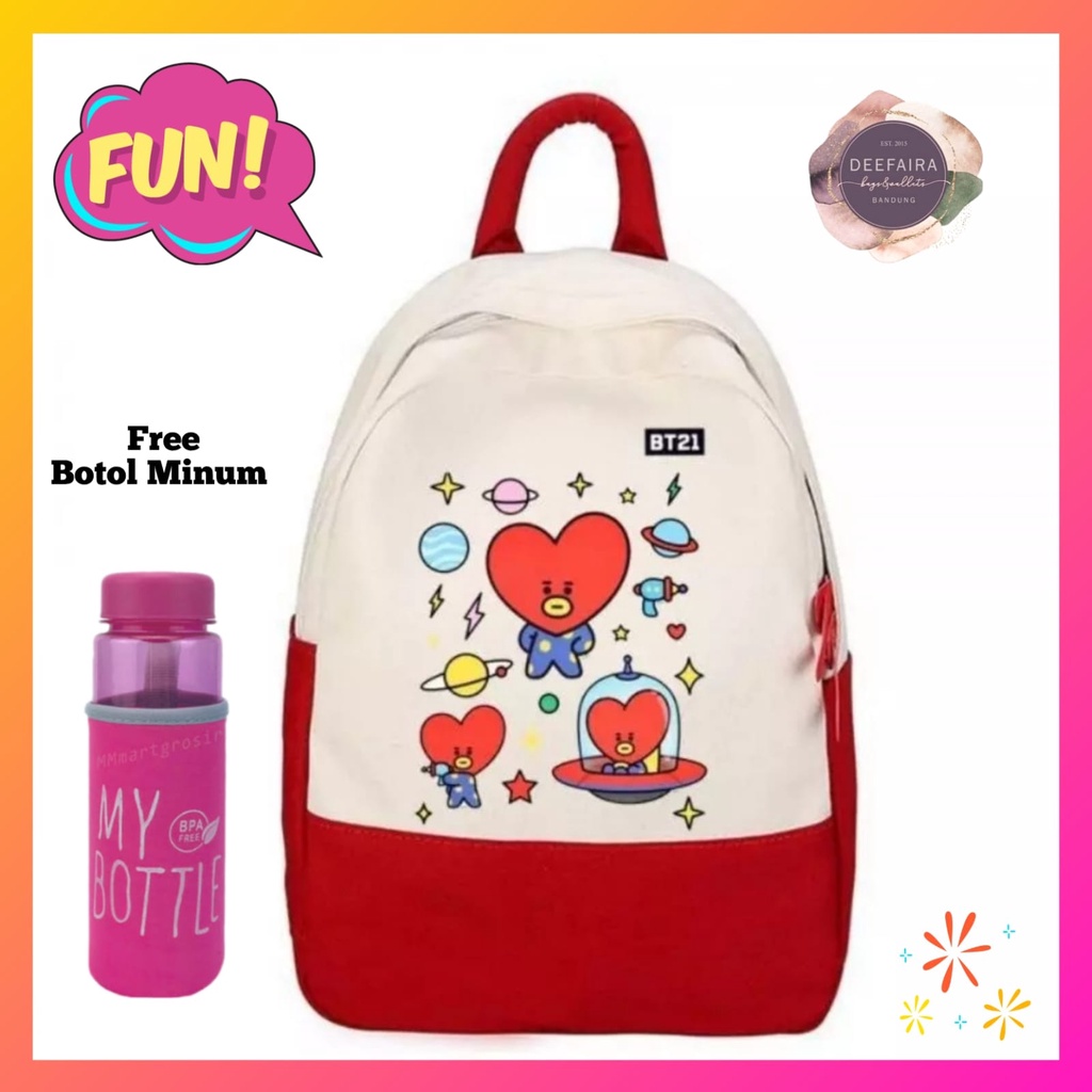 Tas Sekolah Anak Perempuan Motif Bte21 Lucu Free Botol Tas Ransel Anak Tk Dan Sd