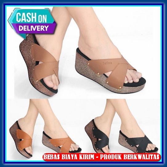 Wedges Wanita Sand Terbaru New Emory Camaya Import Origina Du94 Oz358 Sandal Wedges Wanita Crocod Vh