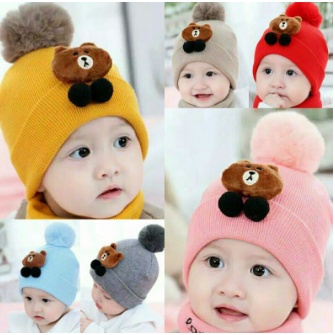 Topi Kupluk Anak Bayi Boneka Beard / Kupluk Bayi Premium / Fashion Anak Bayi Cewek Cowok Bisa Pakai Ya bun Usia 6 bln-1 Tahun