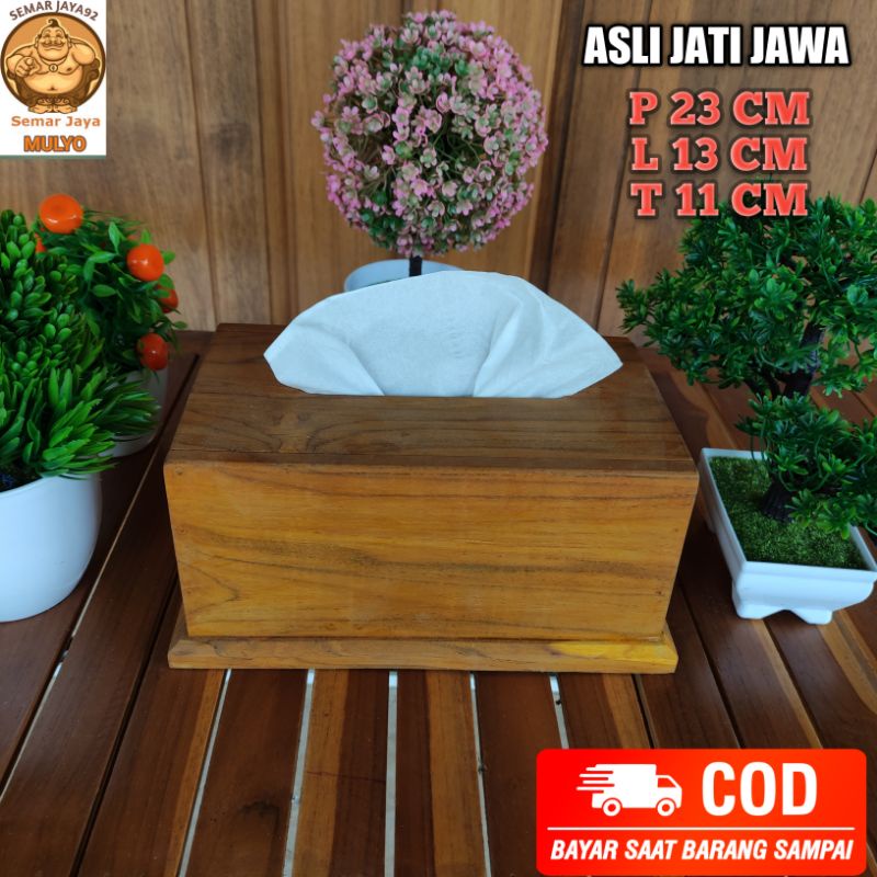 PROMO TEMPAT/WADAH/KOTAK TISSU MINIMALIS UKURAN BESAR DARI KAYU JATI JAWA ASLI