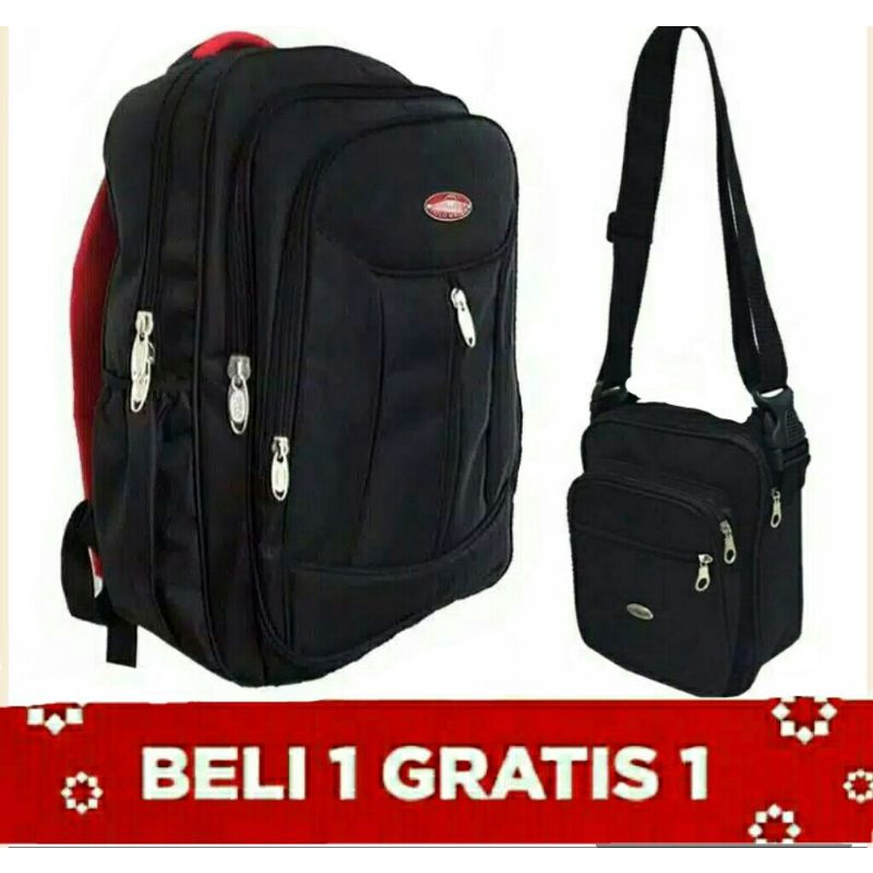 Tas Gendong Pria Polo Global 9608 Coklat Ransel Laptop Cowok Laki Laki Stylish Trendy