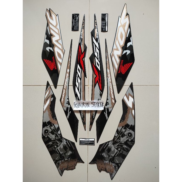striping stiker Honda Sonic 2018 hitam abu