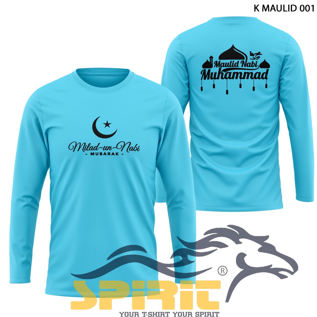 BAJU KAOS MUSLIM MAULID NABI MUHAMMAD SAW / T-SHIRT LENGAN PANJANG / KAOS DISTRO HIGH QUALITY 100% C
