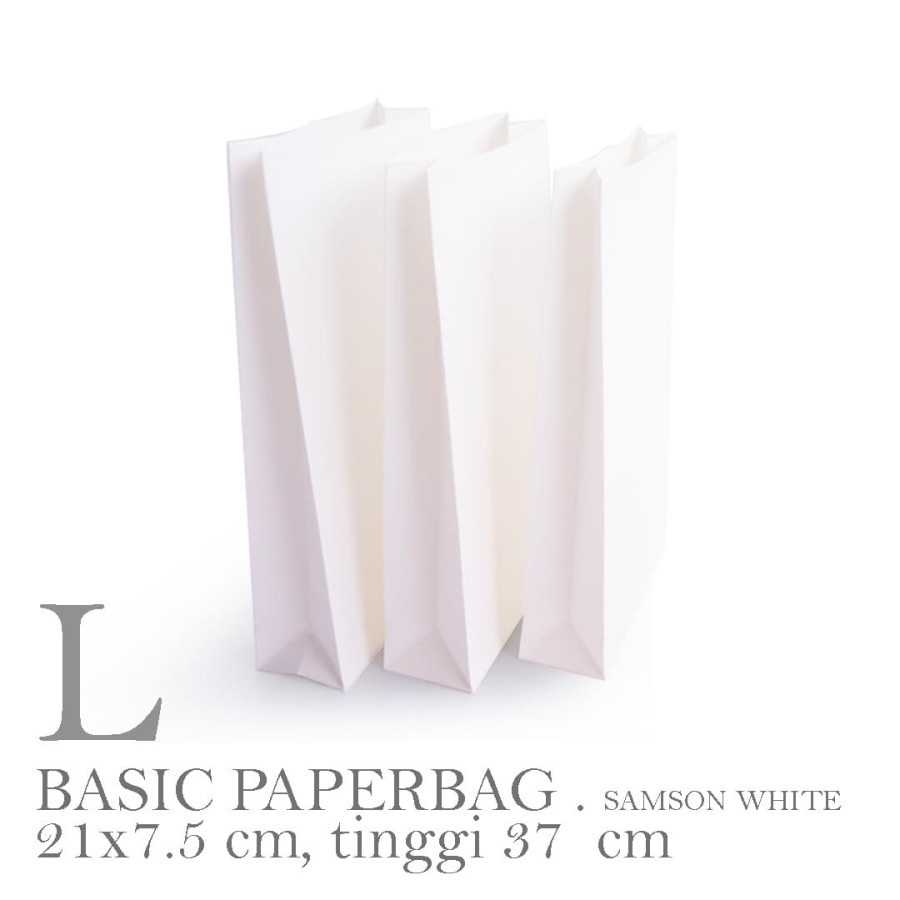 

25 pcs Paper Bag White Samson 140 gram Goodie Bag Kemasan Hampers Kantong Kertas Packaging Souvenir Ulang Tahun