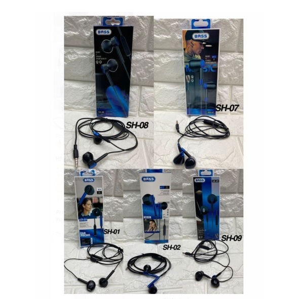 Headset Bass Mic Seri SH Handsfree HF SH-01 SH-02 SH-07 SH-08 SH-09 Grosir