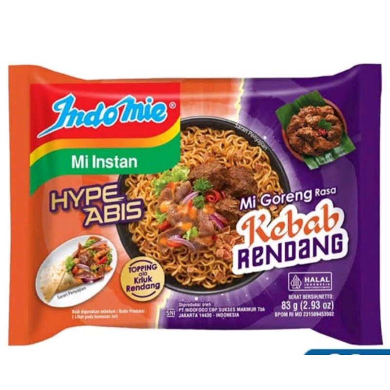 Indomie goreng kebab rendang dan indomie goreng sambal rica rica
