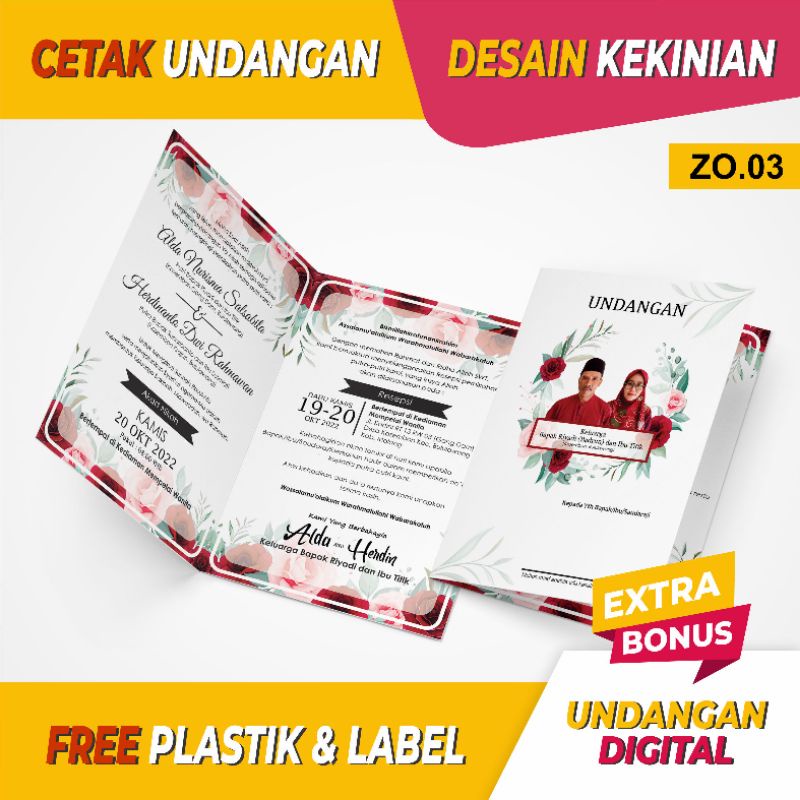 UNDANGAN ORANG TUA UNTUK PERNIKAHAN ANAK/ KHITANAN DESAIN MODERN ZO 03