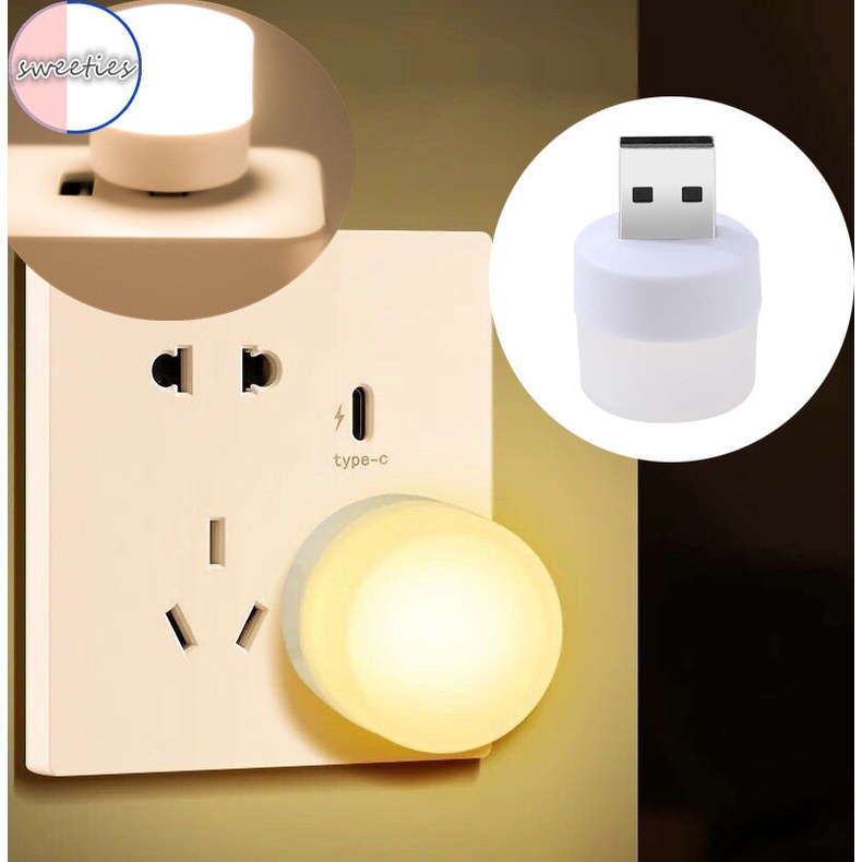 4pcs Lampu Atmosfir LED USB Mini Portable Warna warm Untuk Rumah