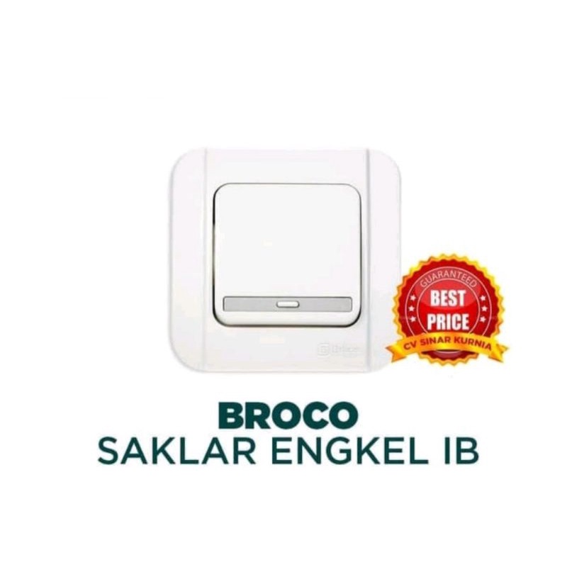 Saklar Tunggal Broco Saklar Broco G161 Engkel IB Inbow Galleo Warna Putih