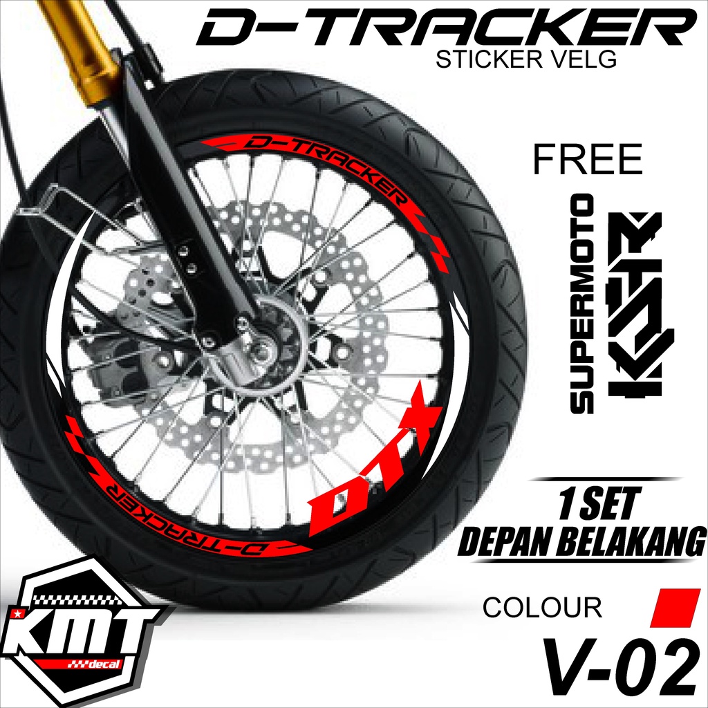 Stiker velg KLX DTRACKER list velkg desain supermoto KLX DTRACKER stiker velg motor KLX DTRACKER cod
