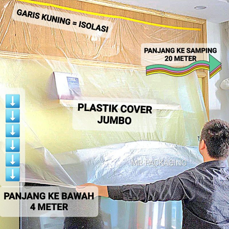 Jual Plastik Cover Oil Painting Maska Tape Plastik Film Masking