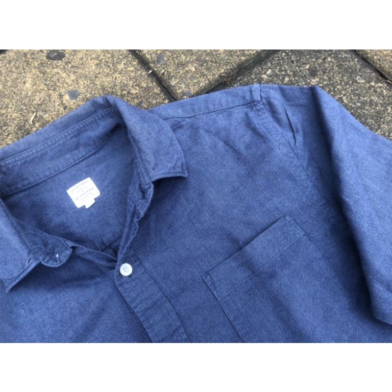 KEMEJA GIORDANO ORIGINAL LD 115 Denim Jeans Dongker Cowo Cewe Unisex PRELOVED THRIFT SECOND